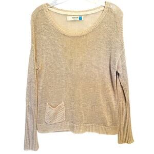 Sparrow Knit Pocket Sweater Womens Small Cream Linen Oversized Anthropologie
